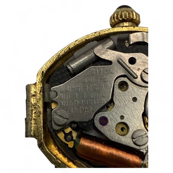 Vintage Jules Jurgensen Quartz Watch Head With Diamond Bezel Japan Movement - Picture 6 of 10